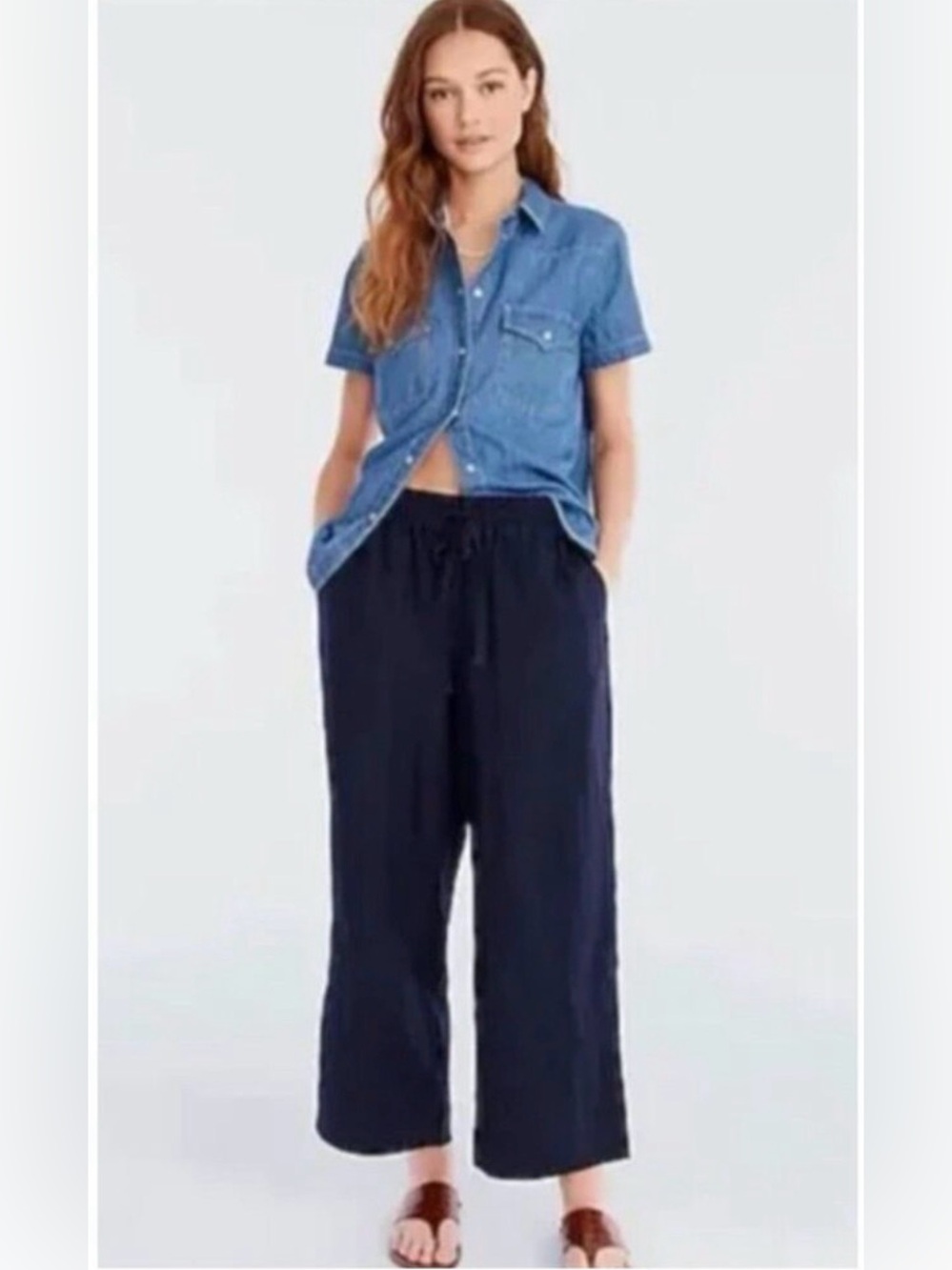 J Crew linen drawstring pants